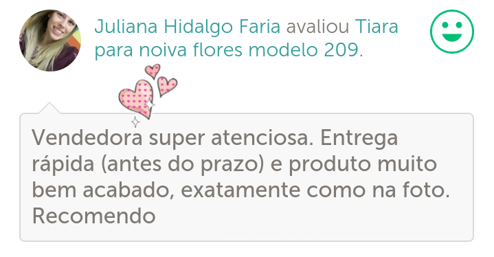 Avaliação tiara para noiva modelo 209 | Adore Noivas